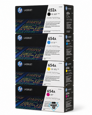 HP 652A 654A SET | CF320A, CF331A, CF332A, CF333A | Original HP Toner Cartridge - Black, Cyan, Yellow, Magenta