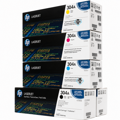 HP CC530AD CF340A SET | HP 304A | Original HP Toner Cartridge - Black, Cyan, Yellow, Magenta