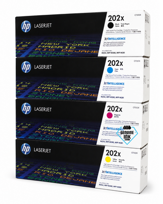 HP 202X SET | CF500X, CF501X, CF502X, CF503X | Original HP Toner Cartridge - Black, Cyan, Yellow, Magenta