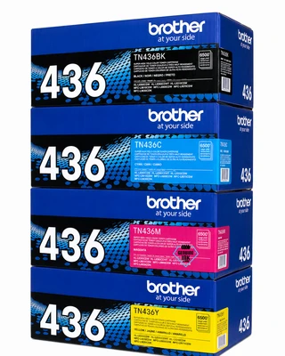 TN-436 Set | Original Brother Super High-Yield Toner Cartridges – Black, Cyan, Magenta, Yellow