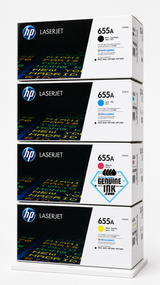 HP 655A SET | CF450A, CF451A, CF452A, CF453A | Original HP Toner Cartridges - Black, Cyan, Yellow, Magenta