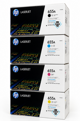 HP 655A SET | CF450A, CF451A, CF452A, CF453A | Original HP Toner Cartridges - Black, Cyan, Yellow, Magenta