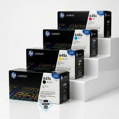 HP 647A 648A SET | CE260A, CE261A, CE262A, CE263A | Original HP Toner Cartridges - Black, Cyan, Yellow, Magenta