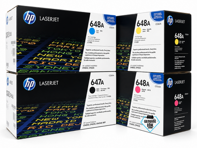 HP 647A 648A SET | CE260A, CE261A, CE262A, CE263A | Original HP Toner Cartridges - Black, Cyan, Yellow, Magenta