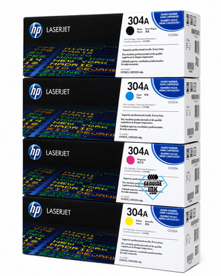 HP 304A SET | CC530A, CC531A, CC532A, CC533A | Original HP Toner Cartridge - Black, Cyan, Yellow, Magenta