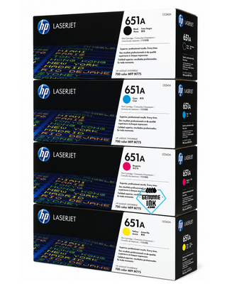 HP 651A SET | CE340A, CE341A, CE342A, CE343A | Original HP Toner Cartridge - Black, Cyan, Yellow, Magenta