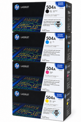 HP 504A SET | CE250A, CE251A, CE252A, CE253A | Original HP Toner Cartridge - Black, Cyan, Yellow, Magenta