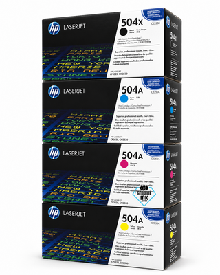 HP 504X 504A SET | CE250X, CE251A, CE252A, CE253A | Original HP Toner Cartridge - Black, Cyan, Yellow, Magenta