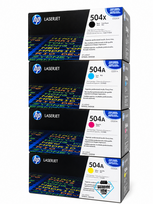 HP 504X 504A SET | CE250X, CE251A, CE252A, CE253A | Original HP Toner Cartridge - Black, Cyan, Yellow, Magenta