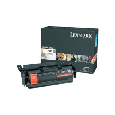 Original Lexmark Black Toner Cartridge  X654X21A, Extra High Yield