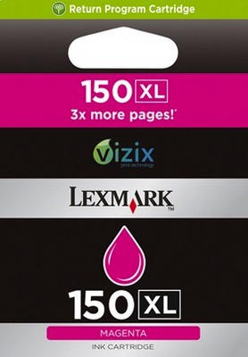 Original Lexmark 14N1616 #150XL Magenta High-Yield Return Program Ink Cartridge