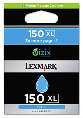 Original Lexmark 14N1615 #150xl Cyan High-Yield Return Program Toner Cartridge