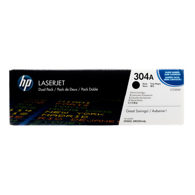 CC530AD | HP 304A | Original HP Dual Pack Toner Cartridges – Black
