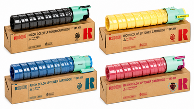Ricoh Type 145HY Set | 888308, 888309, 888310, 888311 | Original Ricoh Laser Toner Cartridges – Black, Cyan, Magenta, Yellow