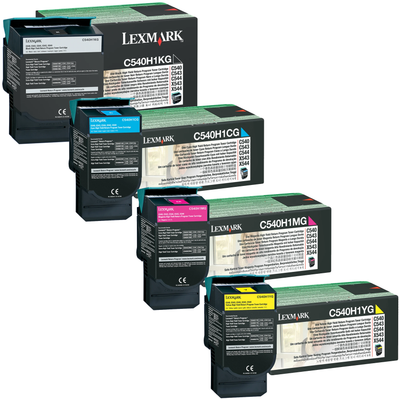 Lexmark C540H1 Set | C540H1CG C540H1KG C540H1MG C540H1YG | Original Lexmark High-Yield Toner Cartridges – Black, Cyan, Magenta, Yellow