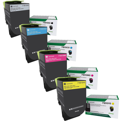 Lexmark CX317 Set | 71B10C0 71B10K0 71B10M0 71B10Y0 | Original Lexmark Toner Cartridges – Black, Cyan, Magenta, Yellow