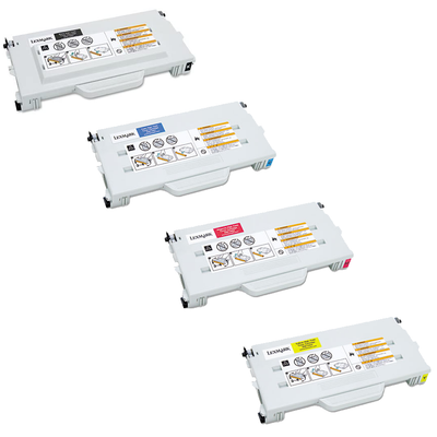 Lexmark 20K144 Set | 20K1440 20K1441 20K1442 20K1443 | Original Lexmark High-Yield Toner Cartridges – Black, Cyan, Magenta, Yellow