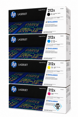HP 212X SET | W2120X, W2121X, W2122X, W2123X | Original HP High-Yield Toner Cartridges - Black, Cyan, Magenta, Yellow