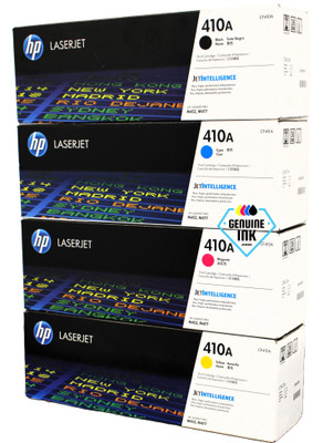 HP 410A 4-Pack | CF410A, CF411A, CF412A, CF413A | Original HP Toner Cartridge - Black, Cyan, Yellow, Magenta (CF410AQ)