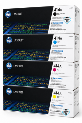 HP 414X 414A 4-Pack | W2020X, W2021A, W2022A, W2023A | Original HP Toner Cartridge – Black (High Yield), Cyan, Yellow, Magenta