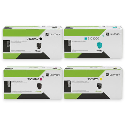 Lexmark Set | 71C10K0, 71C10C0, 71C10M0, 71C10Y0 | Original Lexmark Standard Yield Toner Cartridges – Black, Cyan, Magenta, Yellow