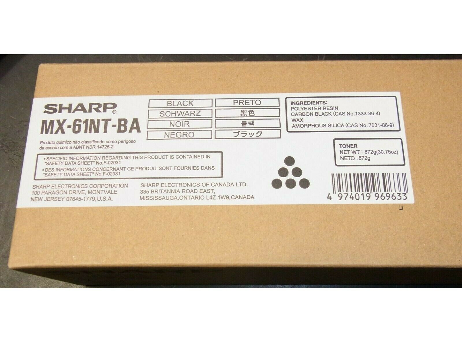 MX61NTBA | Original Sharp MX-61NT Toner Cartridge – Black (Same as