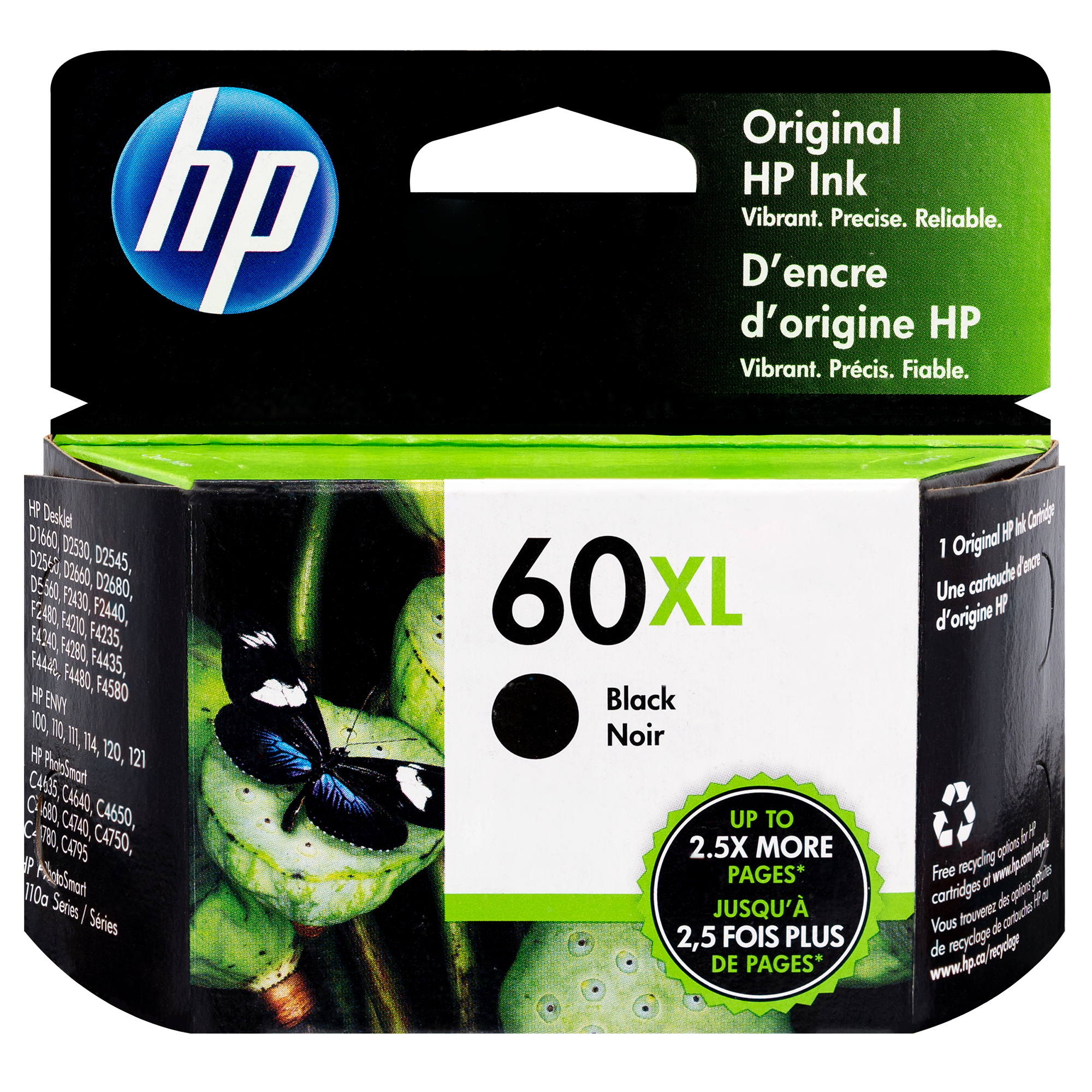 CC641WN HP 60XL Original HP High-Yield Ink Cartridge Black Genuine  Ink