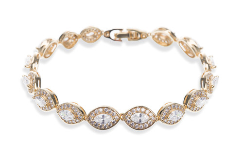 PROMISE GOLD CRYSTAL MARQUISE CUT BRACELET