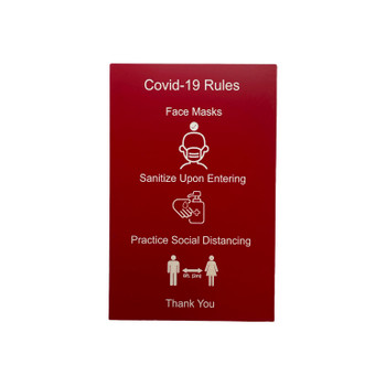 8"x12" Wall Sign - Covid-19 Rules