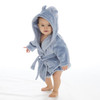 Personalised Dusky Blue Baby Gift Set: Dressing Gown, Bunny Comforter, Knitted Blanket (0-6 Months)