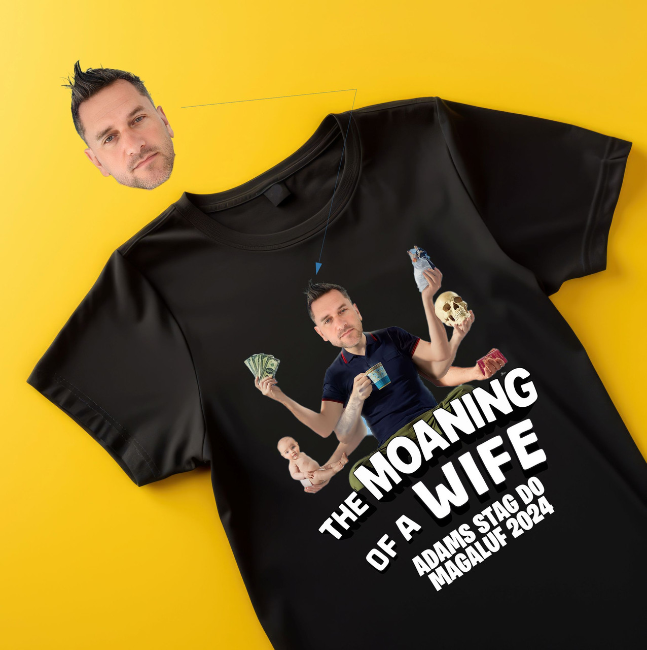 the moaning of life/wife personalised funny themed stag do tshirts