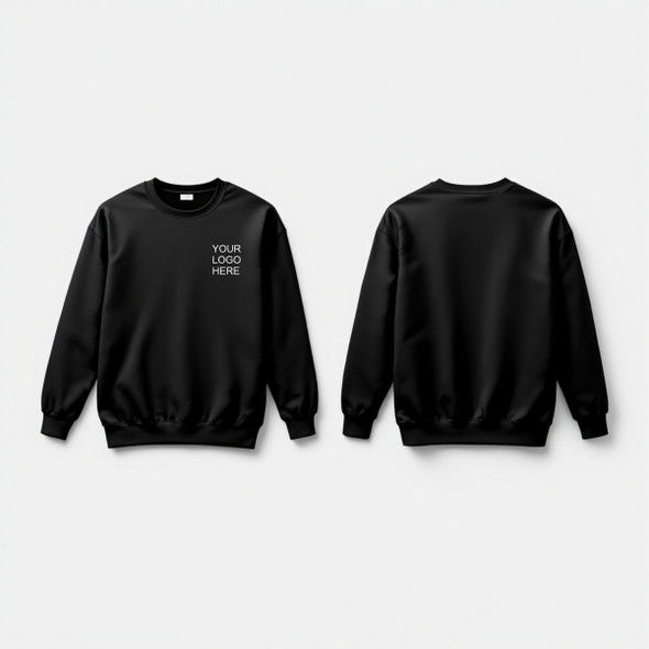 black workwear printed company sweatshirt front logo only