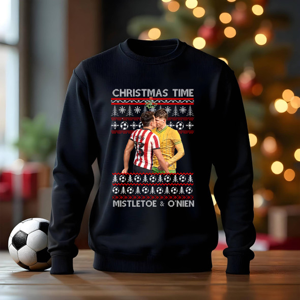 Sunderland Christmas time mistletoe and onien funny   christmas black  jumper kids adults