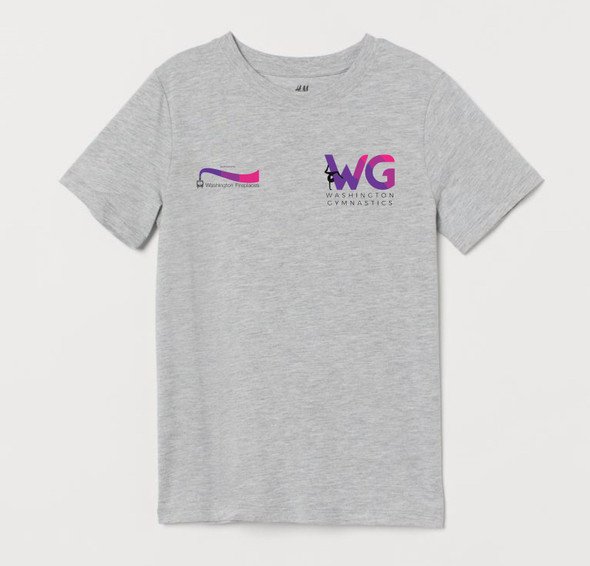 washington gymnastics heather grey kids Tshirt