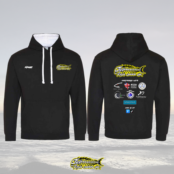 Fish onnn two tone hoodie (black and white) Fish onnn two tone hoodie (black and white)
