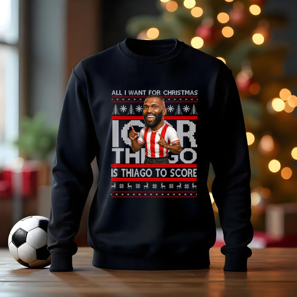 Brentford all i want for christmas Igor Thiago christmas black  jumper kids adults