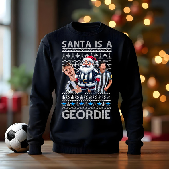 Santa is a geordie nick and tonali christmas  jumper black