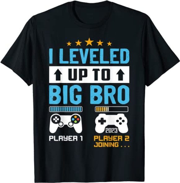 Promoted To Big Bro 2023 Leveled Up To Big Brother Est 2023 T-Shirt