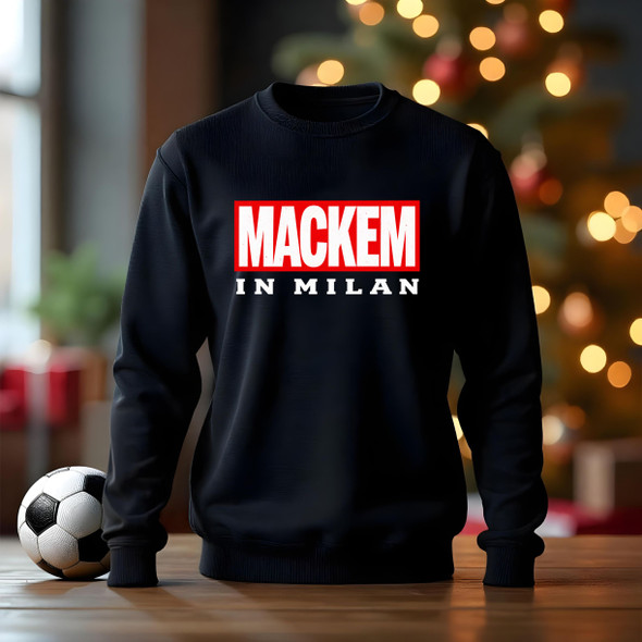 mackem in milan sunderland christmas jumper black  jumper kids adults