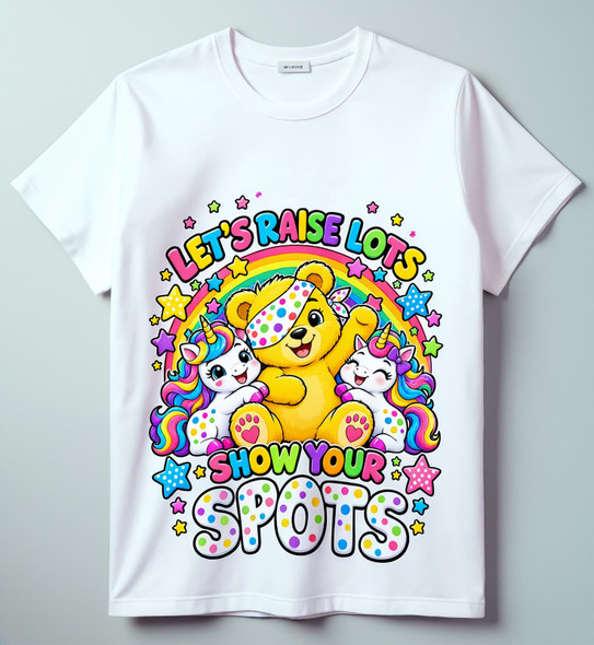 Unicorn Themed Show Your Spots White T-Shirt – Kids & Adults
