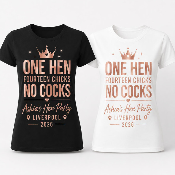 Hen Night design 2026 (no cocks) iron on transfer