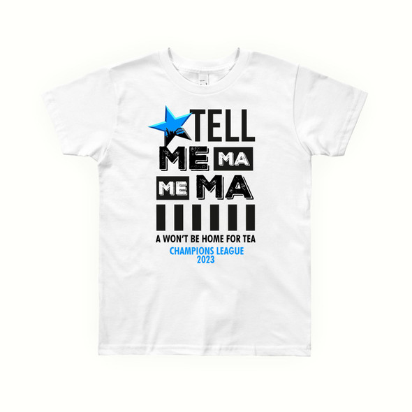 Newcastle Tell me ma  Champions league  adults TSHIRT white