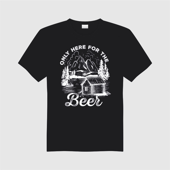 only here for the beer hot tub lakedistrict logcabin black adults tshirt