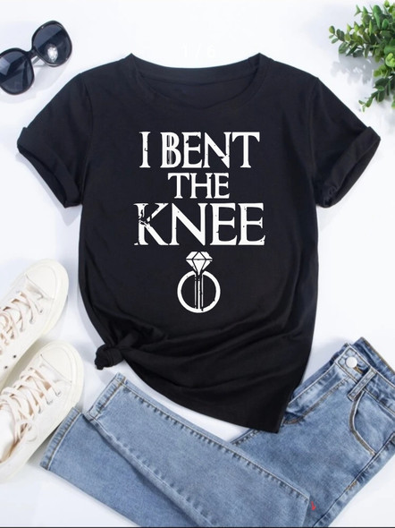 i bent the knee game of thrones themed stag do black tshirt