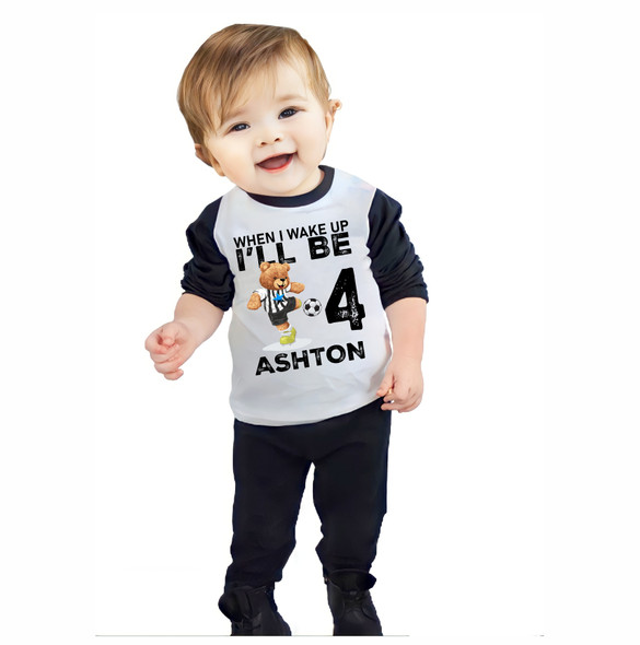 Teddy Ballers newcastle football themed pjs personalised birthday kids