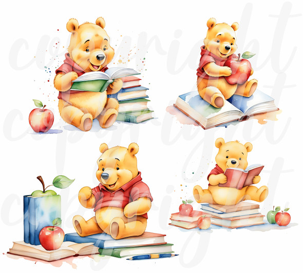 Pooh Teacher gift  x4 images  - PNG File - Sublimation - UV/DTF - Digital Download