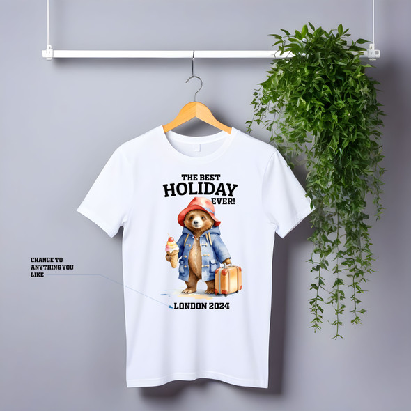 paddington the best holiday ever white tshirt adult kids personalised