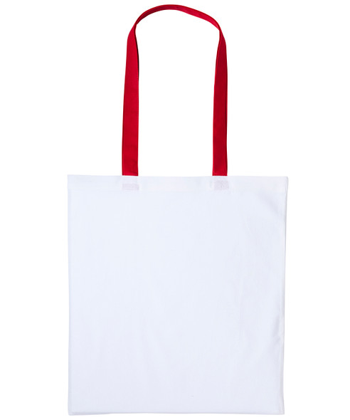 Single or Bulk Personalised Tote Bag Varsity cotton shopper long handle