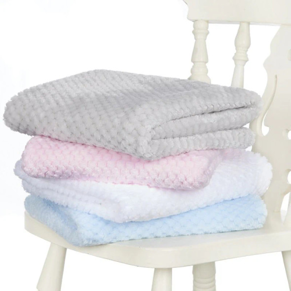 Personalised White Waffle Baby Blanket