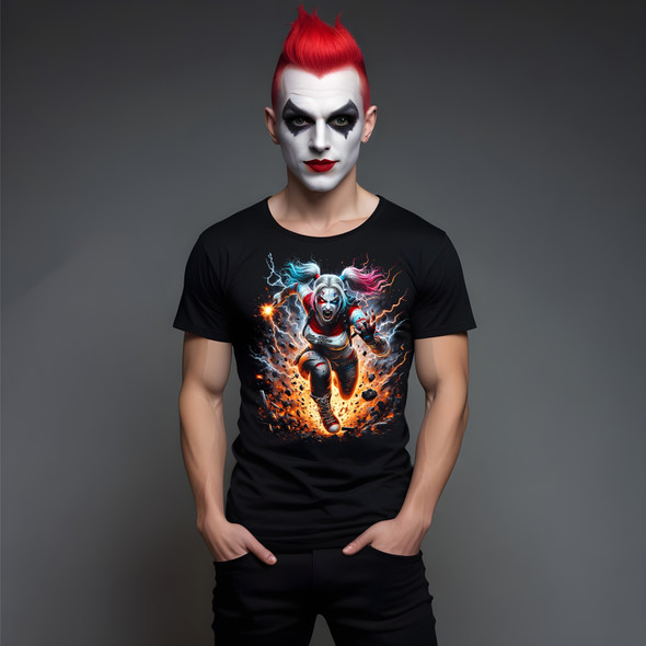 Batman: T-Shirt: Harley Quinn  black tshirt dtf